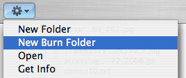 tiger new burn folder menu